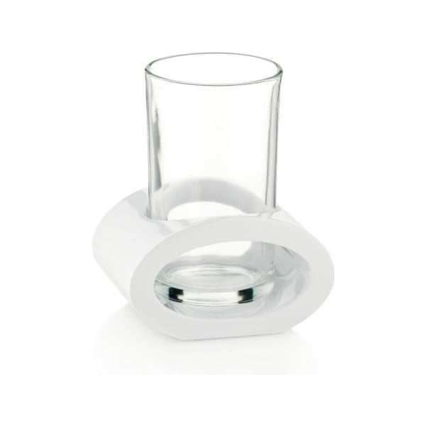 Bílá sklenice s držákem Kela Mirage