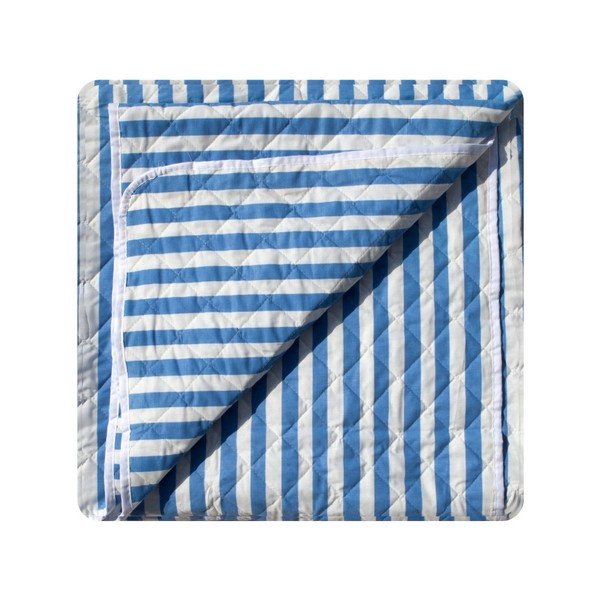 Modro-bílý pruhovaný prošívaný přehoz přes postel Stripes, 160 x 230 cm-image-3