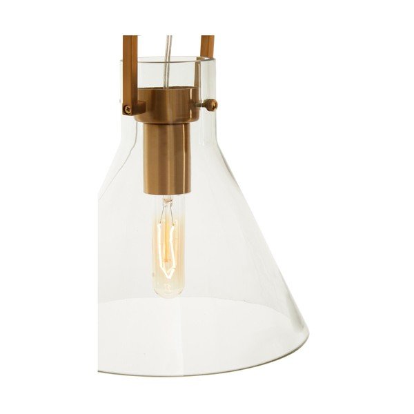 Kuldse värvi metallist ripplamp klaasist varjuga, läbimõõduga 25 cm Trieste - Premier Housewares-image-1