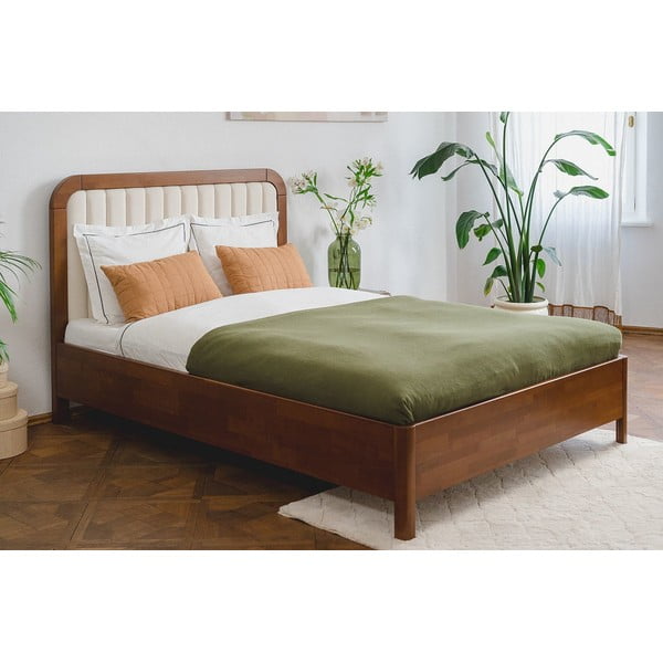 Helepruun kahekordne voodi pöögipuidust , 180 x 200 cm Visby Modena - Skandica-image-1