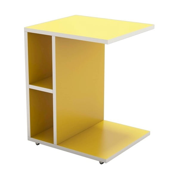Žlutý příruční stolek Ceylin, 45 x 35 cm