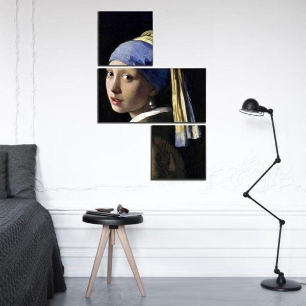 3dílný obraz Asymetric Pearl Earring, 60x90 cm
