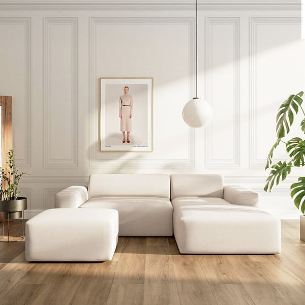 Beež sametist panipaigaga nurgadiivanvoodi (parem nurk) Villet - Rodier-image-1