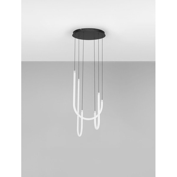 Valge/mattmust terasest hämardatav LED-rippvalgusti akrüülklaasist varjuga, ø 41 cm Topaz - Nova Luce-image-3