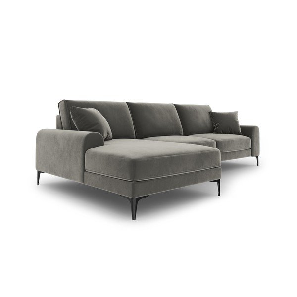 Helehall sametne nurgadiivan , vasakpoolne nurk Madara - Mazzini Sofas-image-4