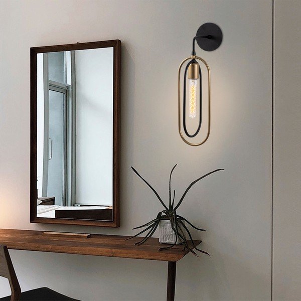 Must-kuldne seinavalgusti Cerco - Opviq lights-image-1
