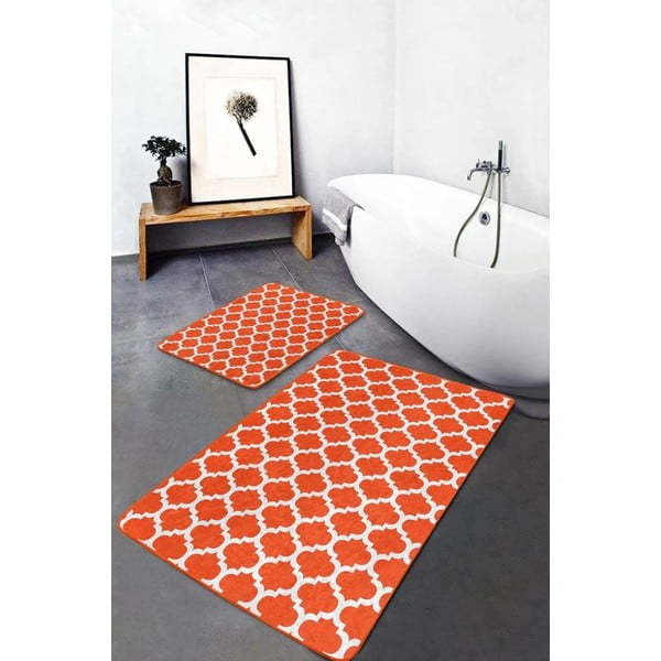 Oranžid sametist vannitoamatid 2tk komplektis 60x100 cm - Mila Home-image-4