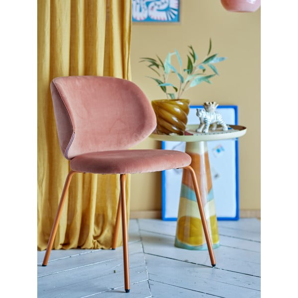 Oranžid sametist söögitoolid, 2 tk komplektis Ponte - Bloomingville-image-1