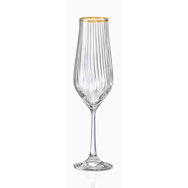 Komplekt 6 šampanjaklaasi Golden Celebration, 170 ml Tulipa Optic - Crystalex