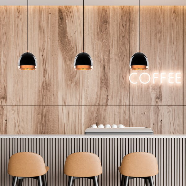 Must-kuldne rippvalgusti metallist varjuga ø 17 cm Mugo - Opviq lights-image-4