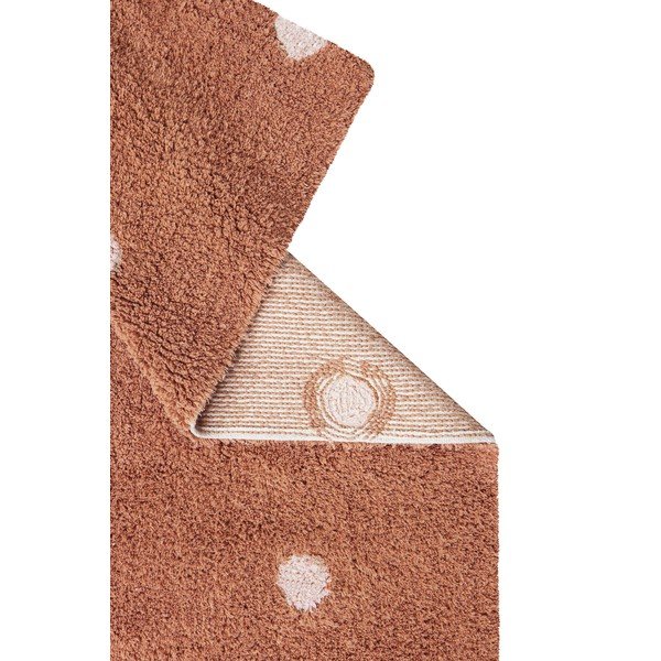 Tellisevärvi pestav käsitsi kootud puuvillane laste vaip 100x150 cm Mini Dot Chestnut - Lorena Canals-image-4