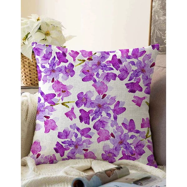 Beeži ja lilla puuvillasegust padjapüür Lilas, 55 x 55 cm - Minimalist Cushion Covers