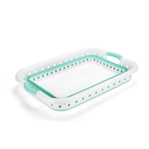 Valge ja türkiissinine kokkupandav pesukorv - Addis-image-1