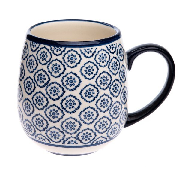Krémovo-modrý hrnek Dakls Marlene, 390 ml