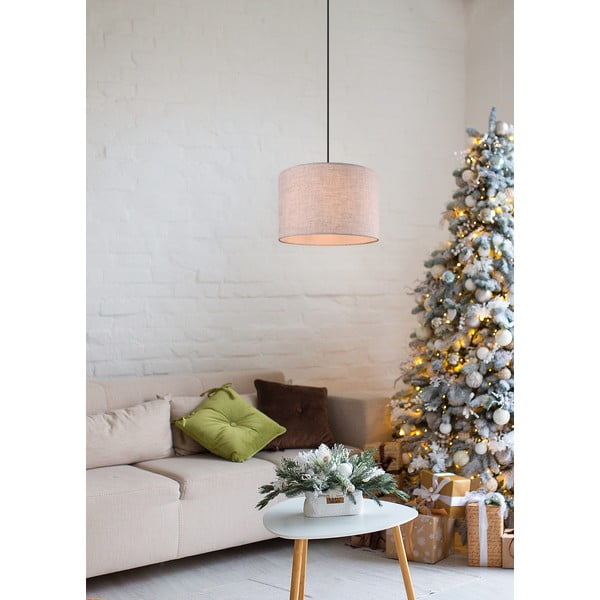 Beež rippvalgusti tekstiilist varjuga ø 35 cm Elmau - Trio-image-1