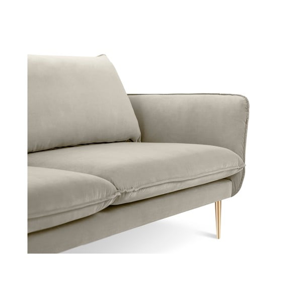 Beež sametne diivan , 160 cm Florence - Cosmopolitan Design-image-3