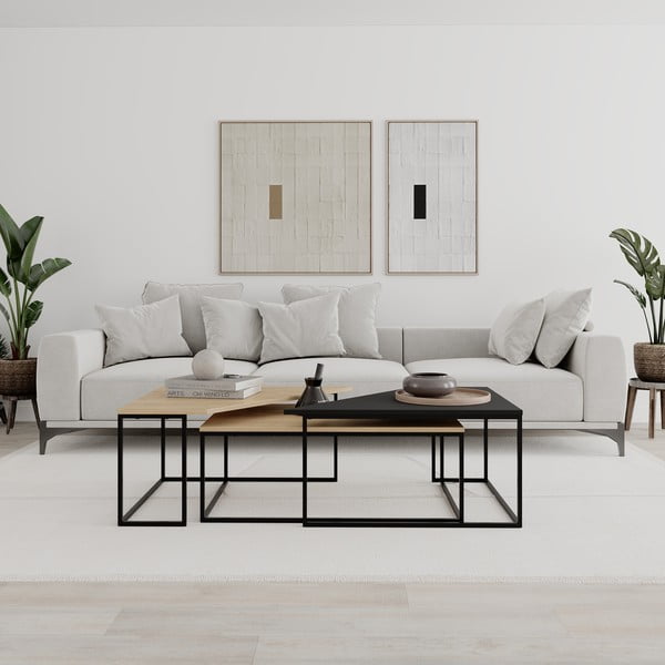 Diivanilauad 3tk komplektis tammedekooriga  70x110 cm Titan - Marckeric-image-1