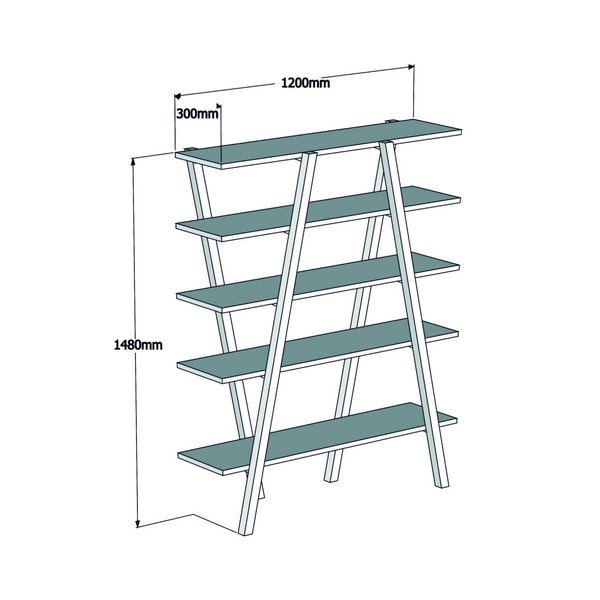 Konjaki pruunist männipuidust raamaturiiul 120x148 cm Perla - Kalune Design-image-2