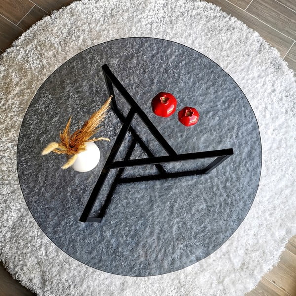 Must ümmargune kohvilaud ø 75 cm Trio - Neostill-image-4