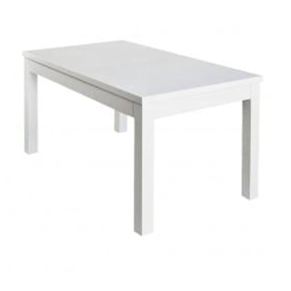 Lesklý bílý rozkládací jídelní stůl Durbas Style Adam, 130 x 83 cm