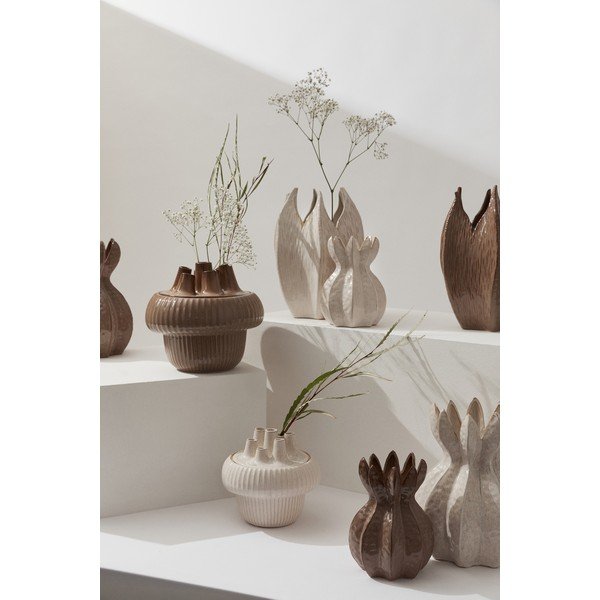 Taupe kivikeraamikast vaas, kõrgus 25,5 cm Olyssia – Bizzotto-image-1