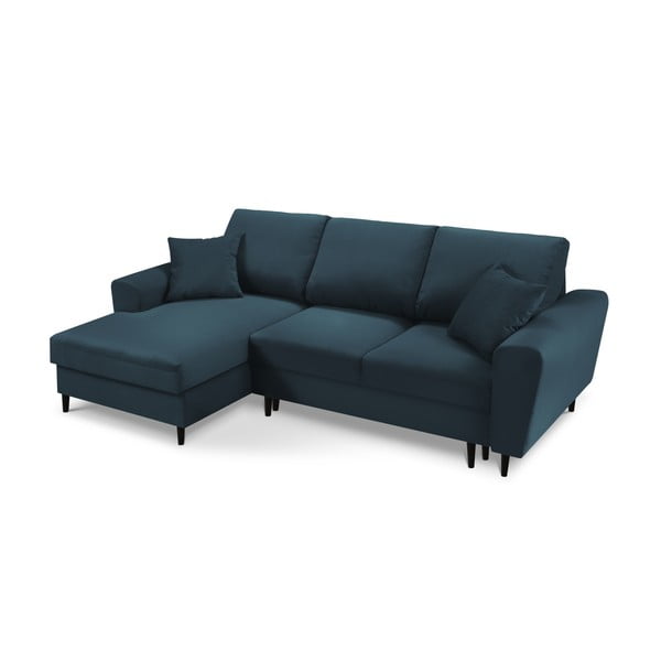 Tumesinine velvetist panipaigaga nurgadiivanvoodi (vasak nurk) Kyoto - Cosmopolitan Design-image-1