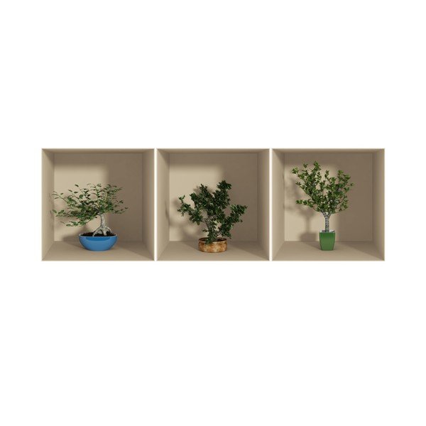3 kleebise komplekt 3D efektiga Väikesed puud - Ambiance-image-1