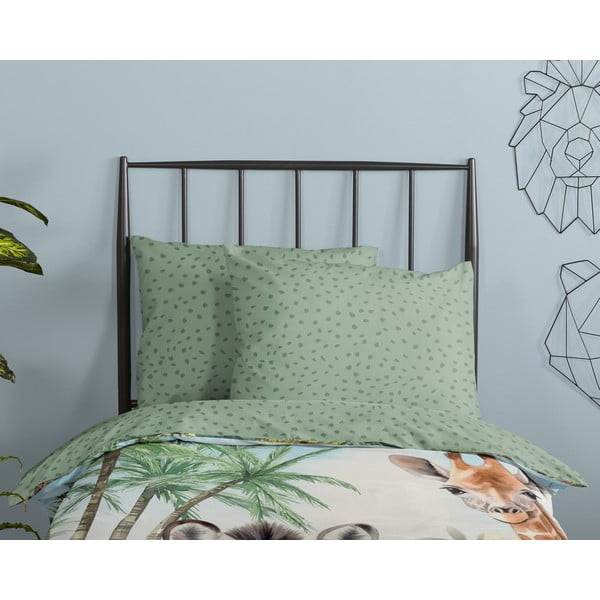 Roheline puuvillane laste voodipesu üheinimesevoodile 140x200 cm Thabo - Good Morning-image-2