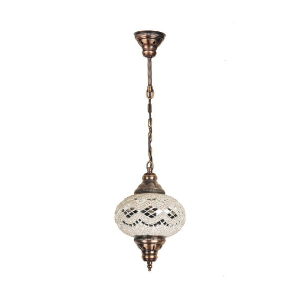 Skleněná ručně vyrobená závěsná lampa Dianthe, ⌀ 17 cm