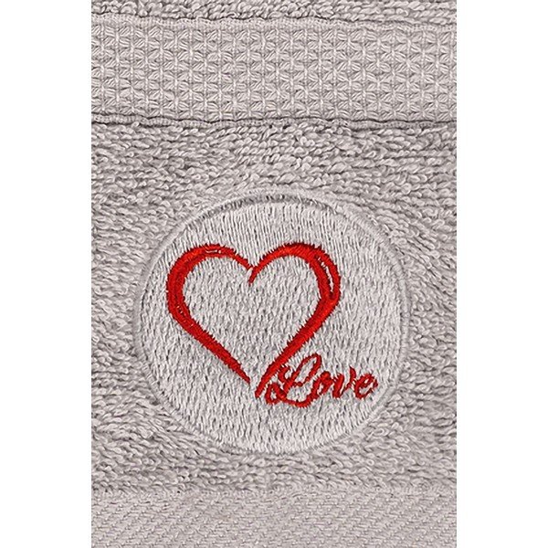 Hall frotee puuvillane käterätik ja saunalina komplektis 2 tk – Love-image-1