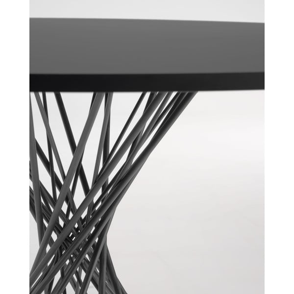 Must ümmargune söögilaud musta lauaplaadiga ø 120 cm Niut - Kave Home-image-2