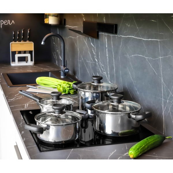 Roostevabast terasest kaanega potid induktsioonpliidile 4tk komplektis 4l Brava - Tescoma-image-1