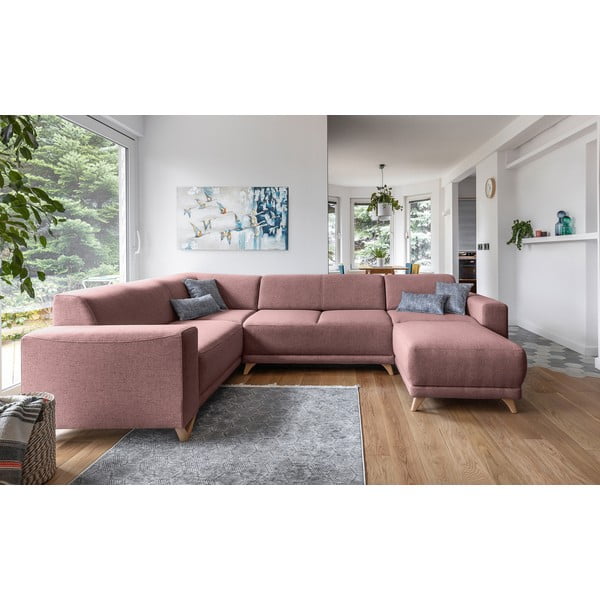 Roosa panipaigaga nurgadiivanvoodi (vasak nurk/"U" kujuline) Classy Sophie – Miuform-image-1