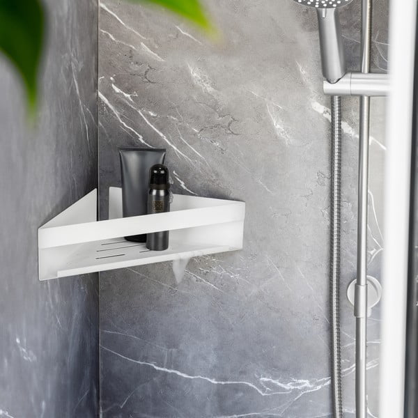 Matt valge turbo-loc roostevabast terasest vannitoa riiul (ilma puurimiseta) Genova - Wenko-image-1