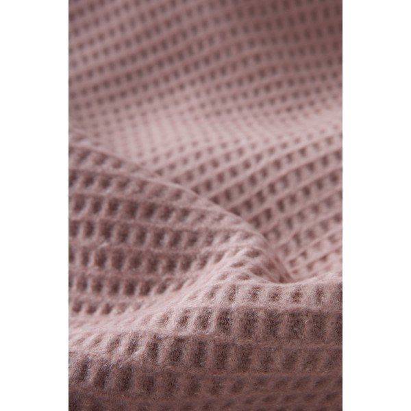 Roosa pleed puuvilla seguga 140x180 cm Basics Waffle – Euromant-image-2