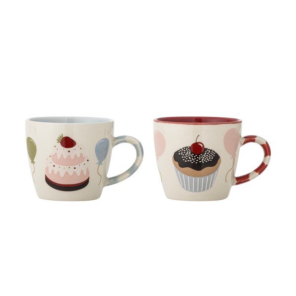 Kreemjad laste kruusid komplektis 2 tükki, valmistatud kivikeraamikast, 200 ml Darby - Bloomingville Mini