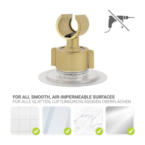 Kuldne plastikust dušihoidik (ilma puurimiseta) Libertà - Wenko-image-3