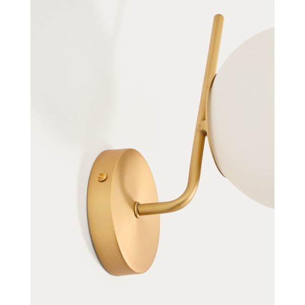 Valge/kuldne metallist seinalamp ø 15 cm Brisia - Kave Home-image-3