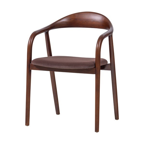 Pruun söögitool pöögipuidust käetugedega Bran - WOOOD