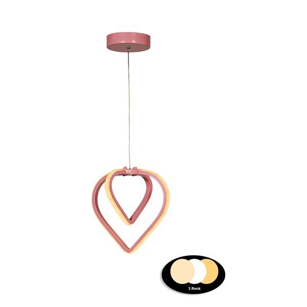 Roosa metallist LED rippvalgusti ø 22 cm Sevinc - Squid Lighting-image-2