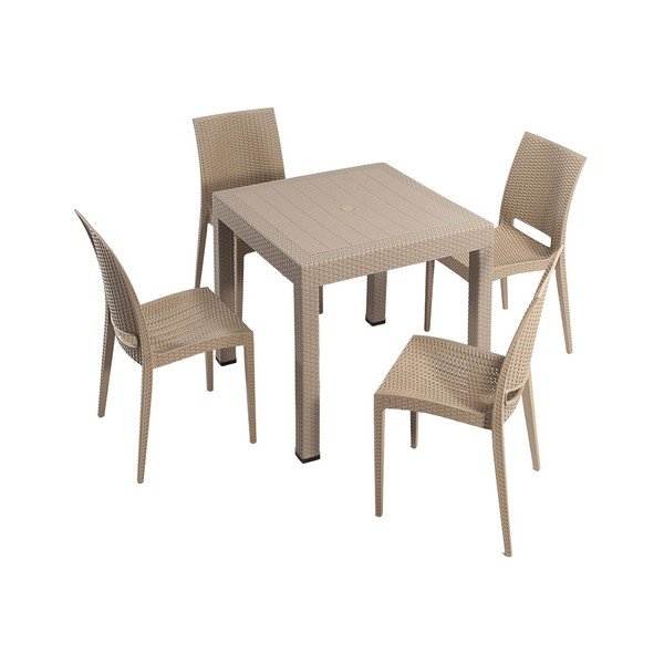 Beež rotangist aiamööbli komplekt 4-le Rattan - Floriane Garden