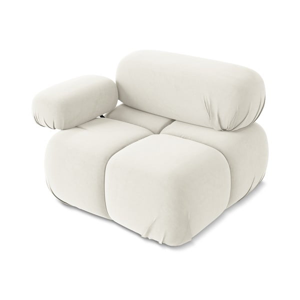 Valge sametne diivanimoodul (vasakpoolne nurk) Lokua - Makamii-image-3