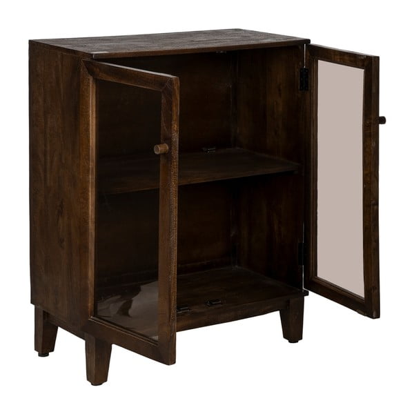 Pruun mangopuidust vitriinkapp 80x100x40 cm Ravi - Ixia-image-2