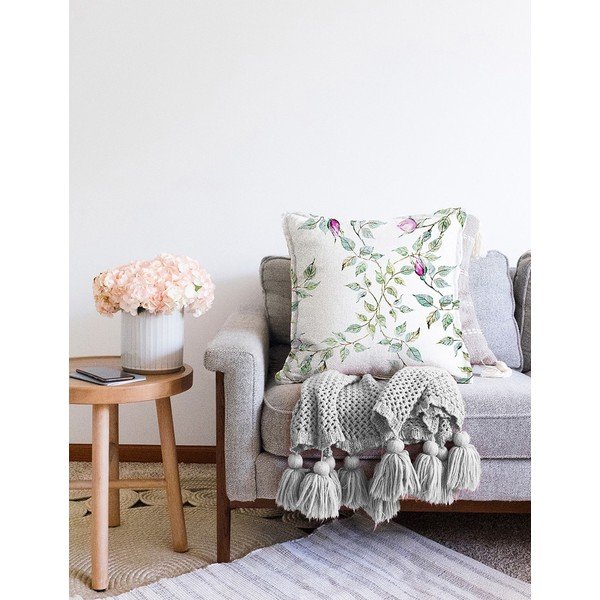 Beež padjaümbris puuvillaste roosidega, 55 x 55 cm - Minimalist Cushion Covers-image-2