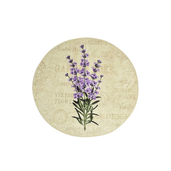 Vannitoa vaip lilla lilledega Violet Circle, ø 100 cm - Foutastic