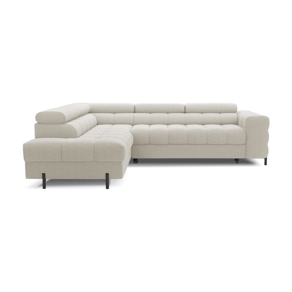 Kreem bouclé-kangast lahtikäiv/sahtliga nurgadiivan (vasak nurk/L-kujuline) Ferucce – ELTAP-image-2