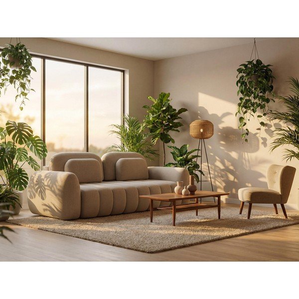 Roheline panipaigaga bukleekangast nurgadiivanvoodi (parem nurk) Pele - Makamii-image-1