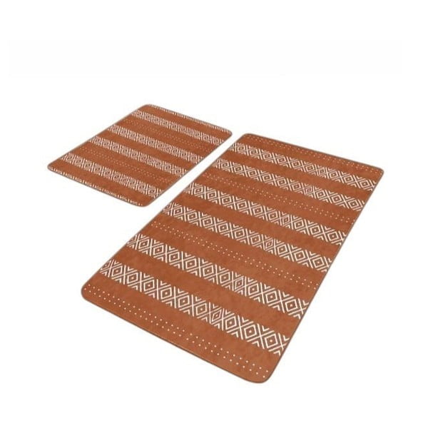 Pruunid sametist vannitoamatid 2tk komplektis 60x100 cm - Mila Home