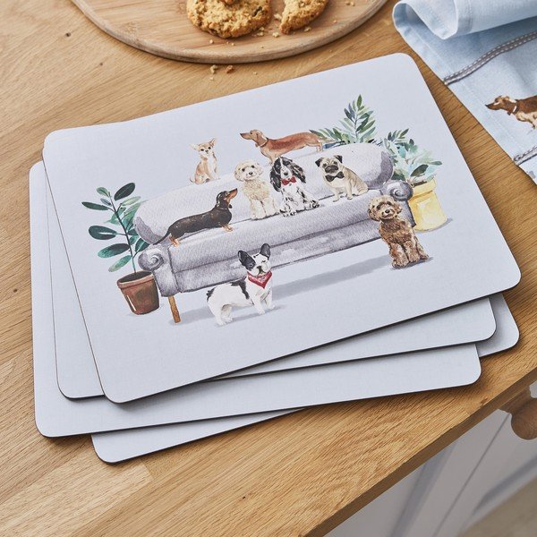 Lauamatid ja klaasialused komplektis  8 tk Curious Dogs – Cooksmart ®-image-1