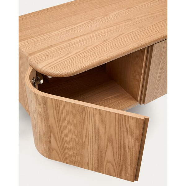 Saarepuidu spoonist seinale kinnitatav valamukapp 90x35 cm Salaya - Kave Home-image-4